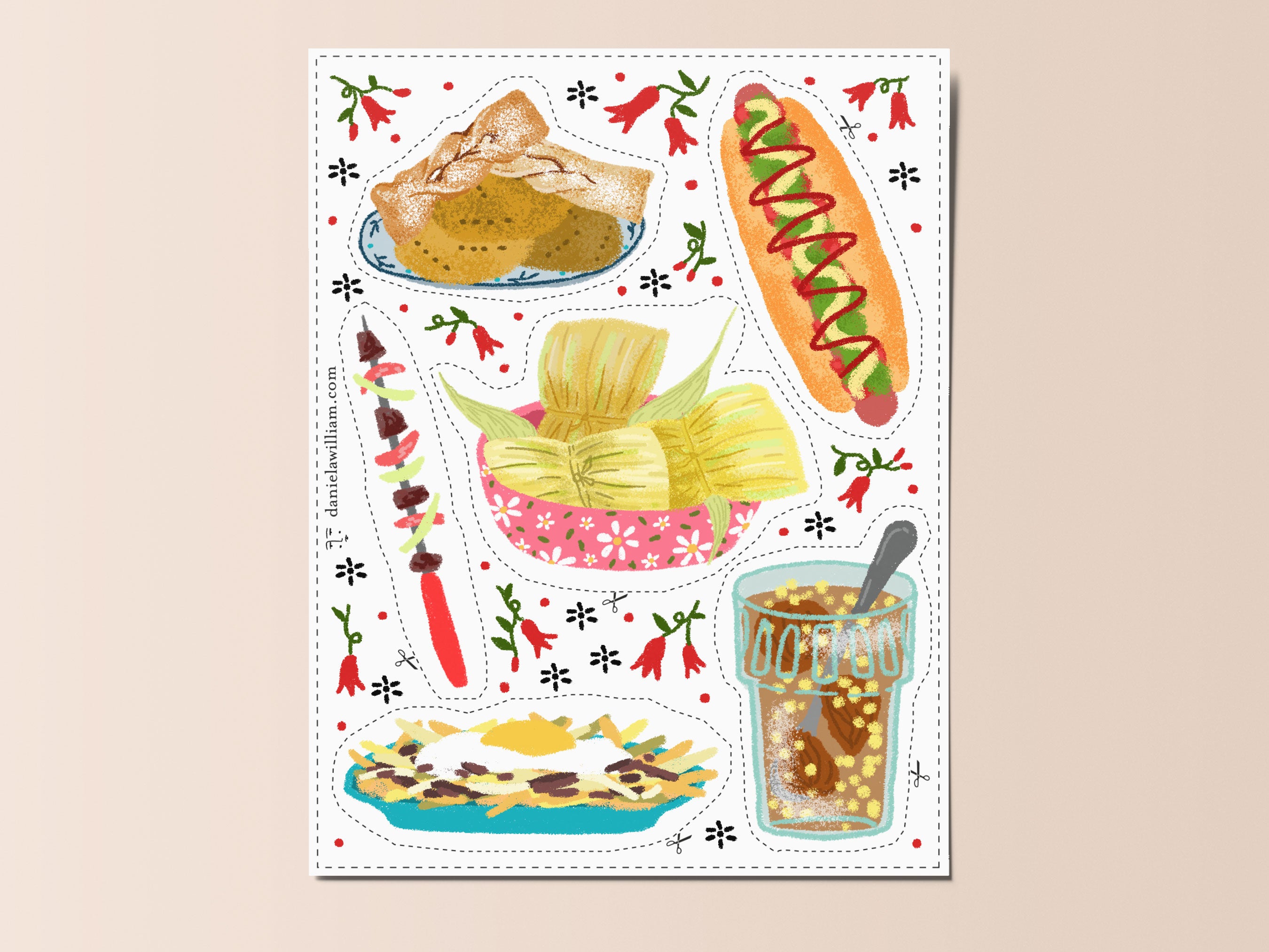Comida Chilena 2 - Stickers recortables – Daniela William Shop