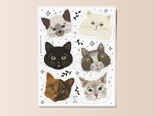 Gatitos Caritas  - Stickers recortables