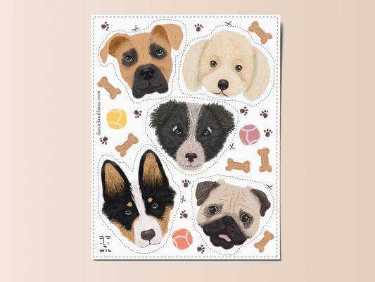 Perritos Caritas  - Stickers recortables