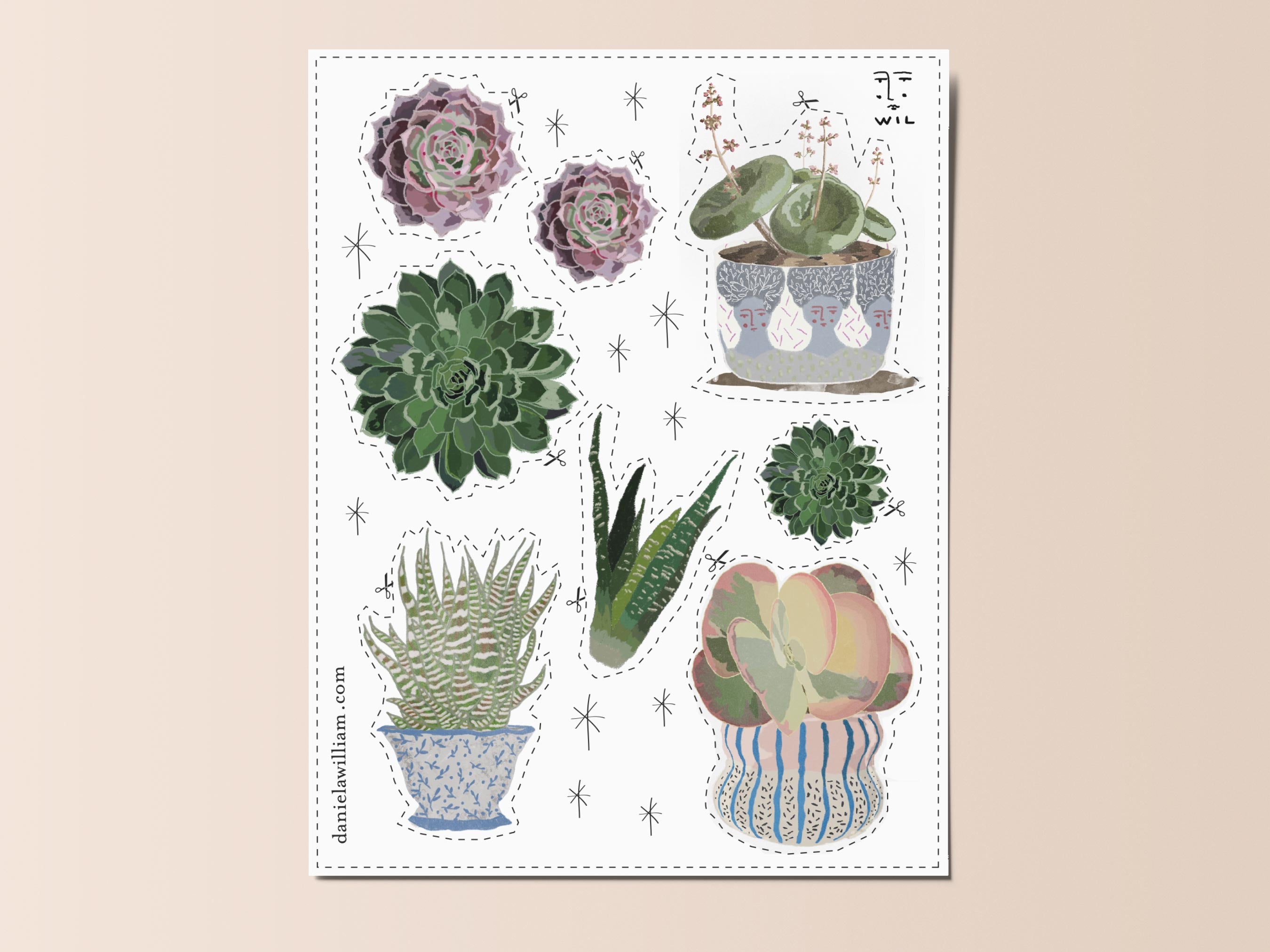 Suculentas 1 - Stickers recortables – Daniela William Shop